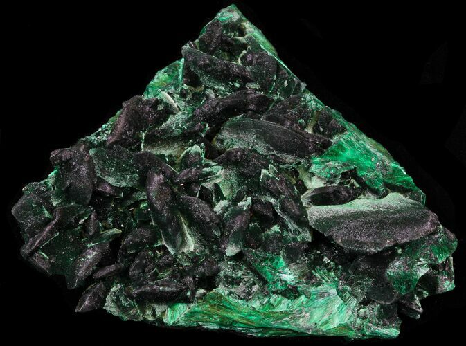 Fibrous Malachite Crystals - Congo #33473